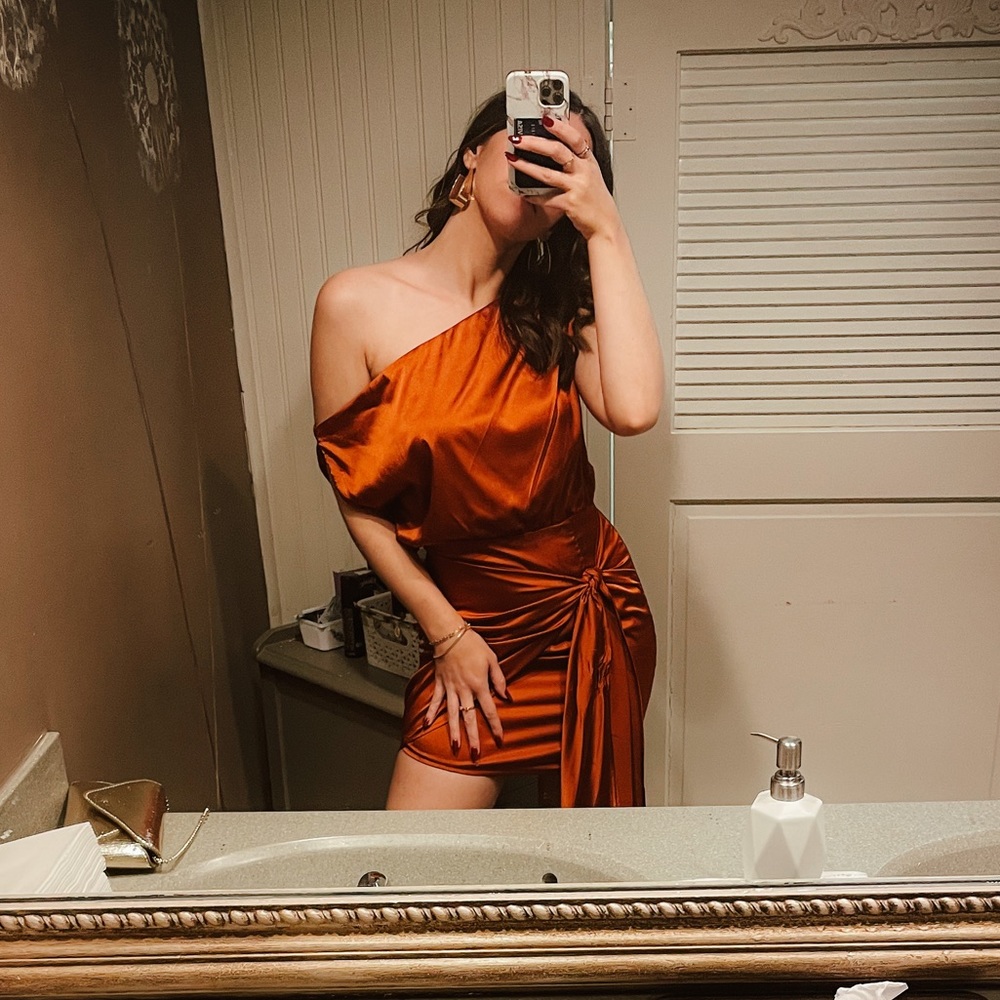 Beautiful burnt orange mini dress from Runaway The Label Size 4